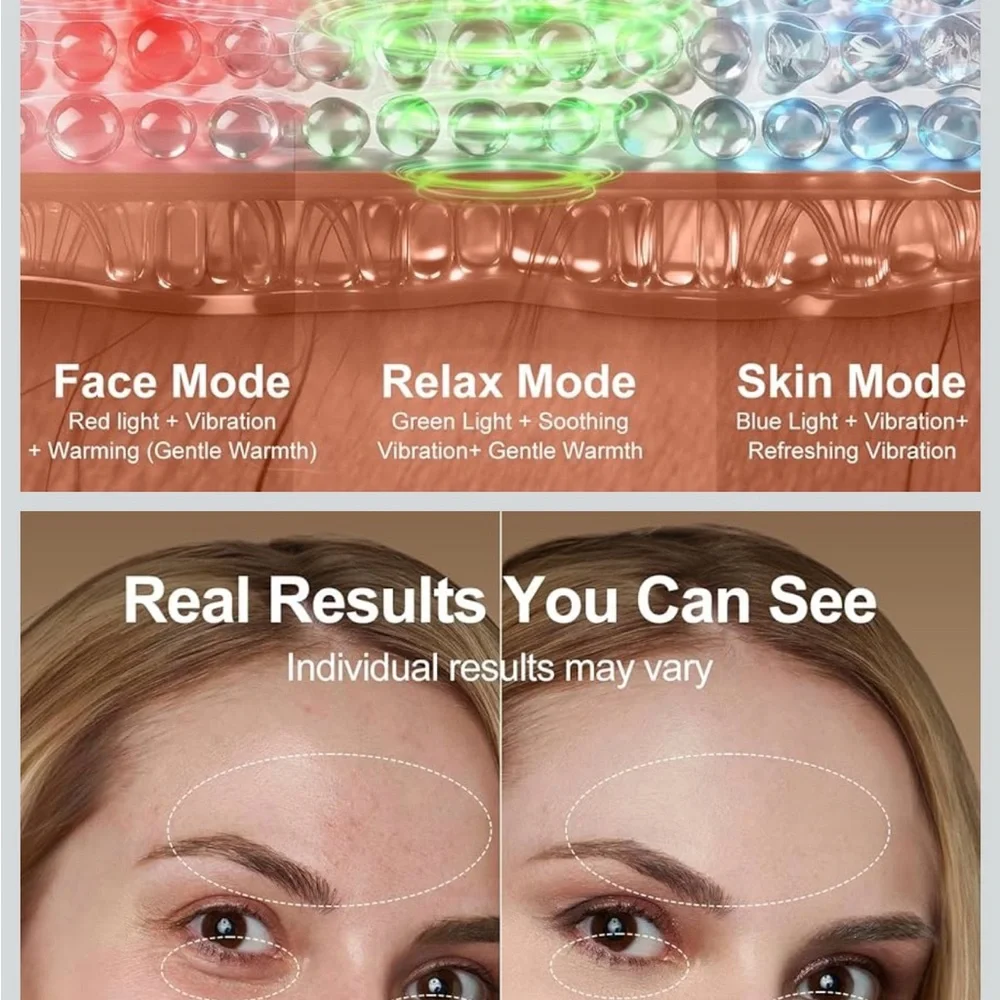 NeatLT Red Light for Face and Neck 7-in-1 Face Massager Tool with Jade Roller